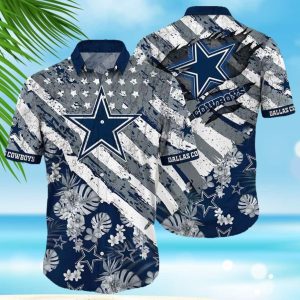 NFL Dallas Cowboys Hawaiian Shirt American Flag Football Gift For Players, NFL Hawaiian Shirt
