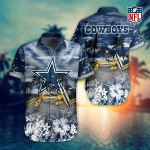 NFL Dallas Cowboys Hawaiian Shirt Birthday Gift For Football Fans, NFL Hawaiian Shirt