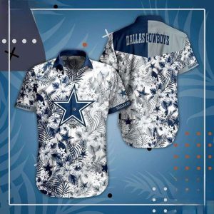 NFL Dallas Cowboys Hawaiian Shirt Flora Pattern Best Beach Gift, NFL Hawaiian Shirt