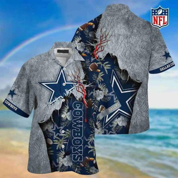 NFL Dallas Cowboys Hawaiian Shirt Football Gift For Best Friend, NFL Hawaiian Shirt