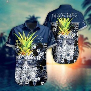 NFL Dallas Cowboys Hawaiian Shirt Pineapple Tropical Pattern, NFL Hawaiian Shirt