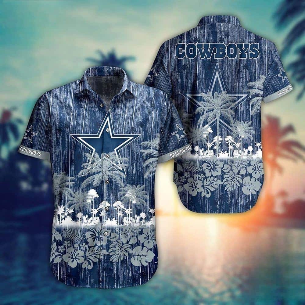 NFL Dallas Cowboys Hawaiian Shirt Tropical Pattern, NFL Hawaiian Shirt