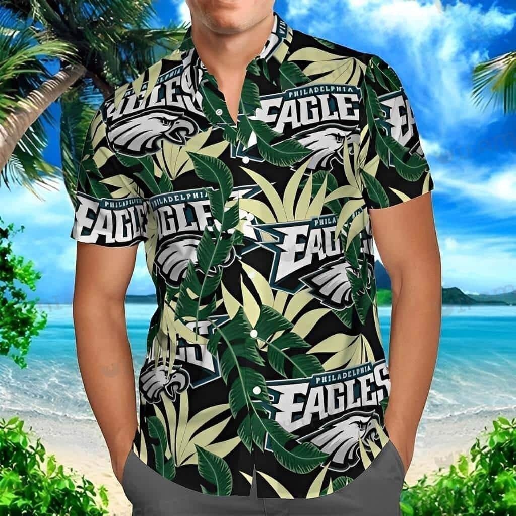NFL Philadelphia Eagles Hawaiian Shirt Banana Leaf Beach Lovers Gift, NFL Hawaiian Shirt