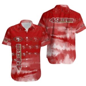 NFL San Francisco 49ers Hawaiian Shirt Beach Gift For Him, NFL Hawaiian Shirt