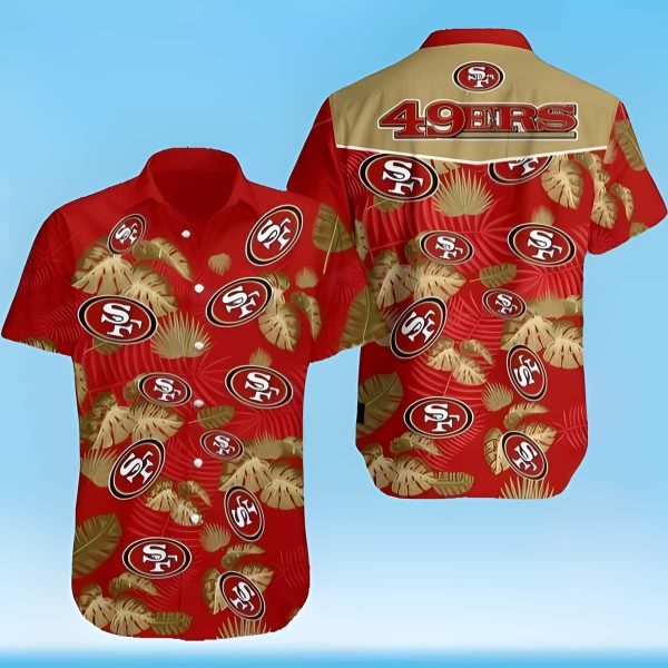 NFL San Francisco 49ers Hawaiian Shirt Best Gift For Football Fans, NFL Hawaiian Shirt