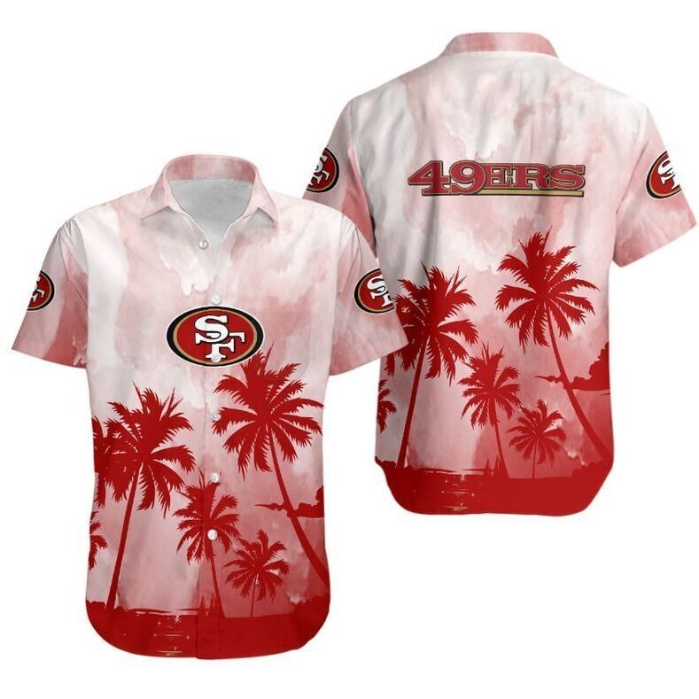 NFL San Francisco 49ers Hawaiian Shirt Coconut Trees, NFL Hawaiian Shirt