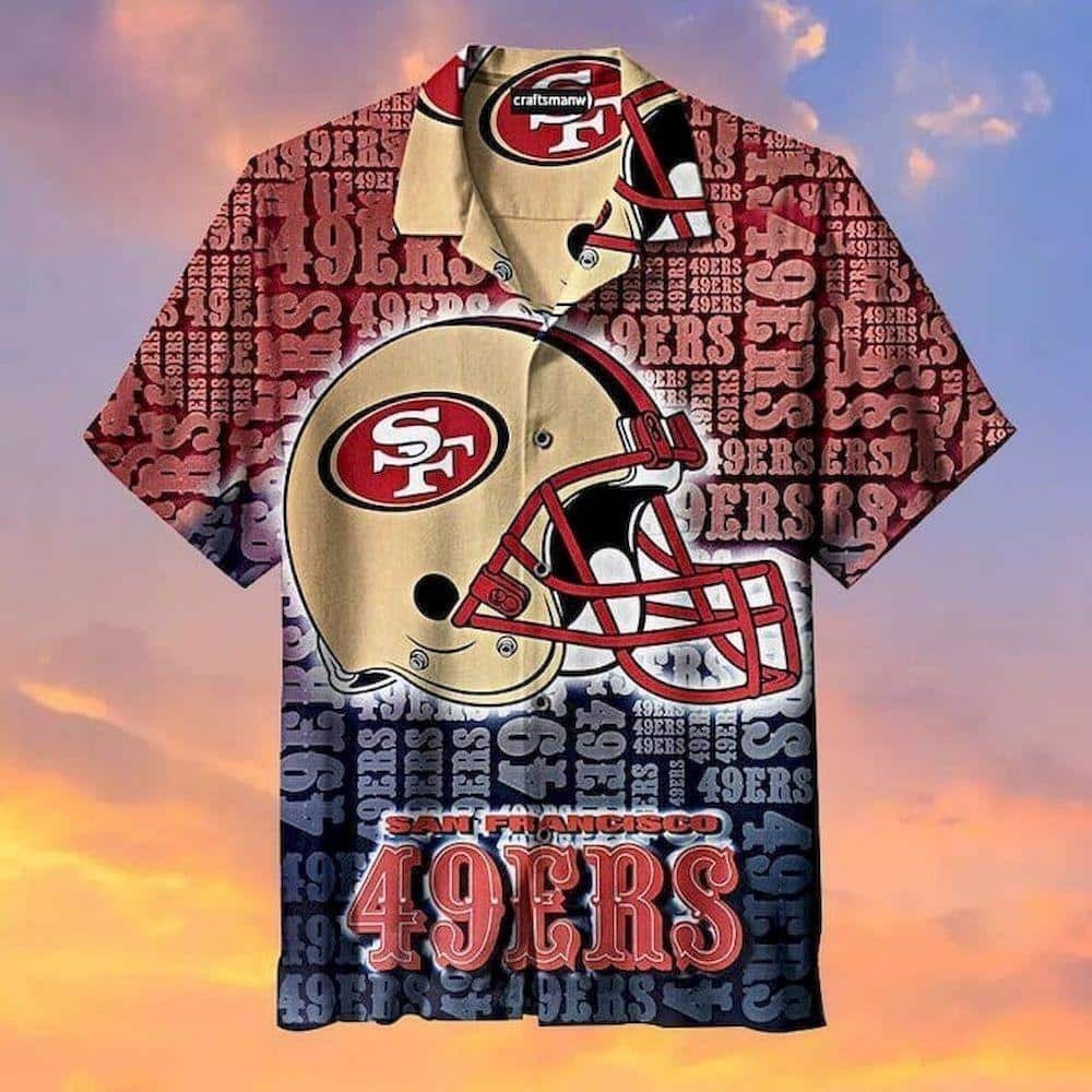 NFL San Francisco 49ers Hawaiian Shirt Football Gift For Dad, NFL Hawaiian Shirt
