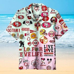 NFL San Francisco 49ers Hawaiian Shirt Football Gift For Men, NFL Hawaiian Shirt
