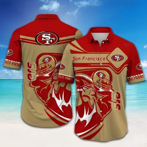 NFL San Francisco 49ers Hawaiian Shirt Gift For Beach Trip, NFL Hawaiian Shirt