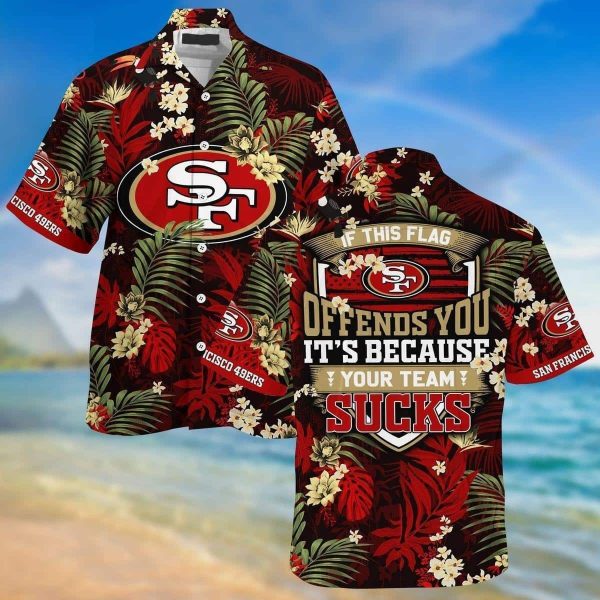 NFL San Francisco 49ers Hawaiian Shirt If This Flag Offends You, NFL Hawaiian Shirt