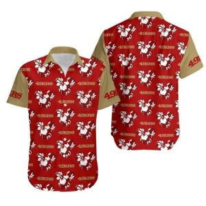 NFL San Francisco 49ers Hawaiian Shirt Mickey Mouse Flower, NFL Hawaiian Shirt