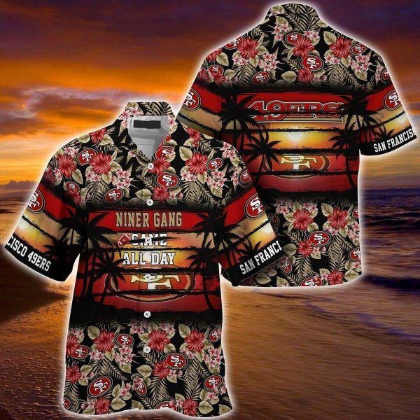 NFL San Francisco 49ers Hawaiian Shirt Niner Gang Came All Day, NFL Hawaiian Shirt
