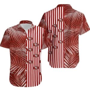 NFL San Francisco 49ers Hawaiian Shirt Palm Leaves Pattern, NFL Hawaiian Shirt
