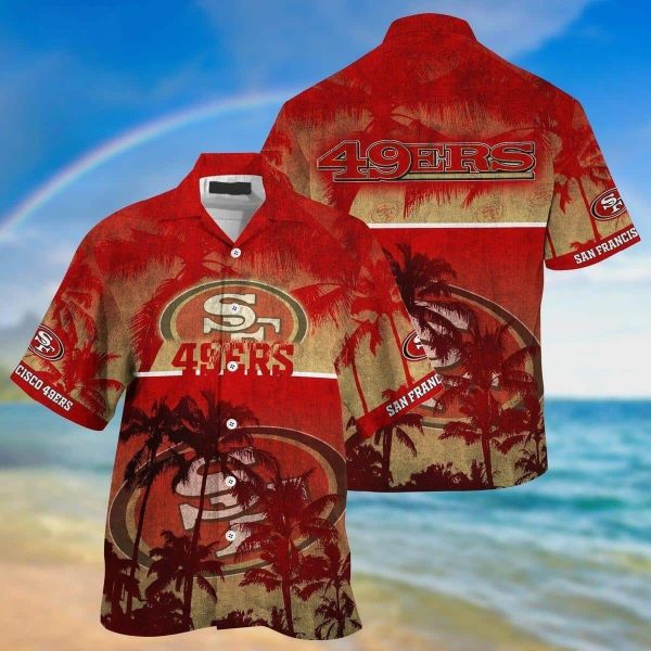 NFL San Francisco 49ers Hawaiian Shirt Summer Gift For Friend, NFL Hawaiian Shirt