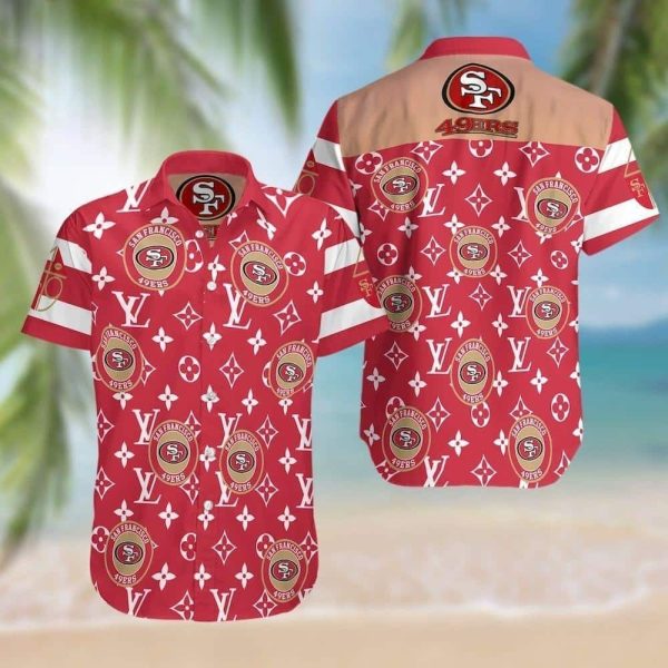 NFL San Francisco 49ers Hawaiian Shirt Symbol Louis Vuitton, NFL Hawaiian Shirt
