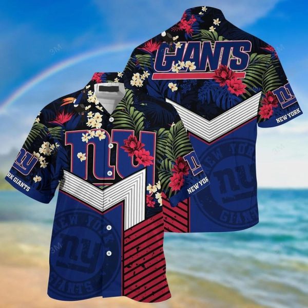 NY Giants Hawaiian Shirt NFL Football Beach Shirt For Summer