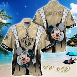 New Orleans Saints Mickey Mouse Hawaiian Shirt, NFL Hawaiian Shirt