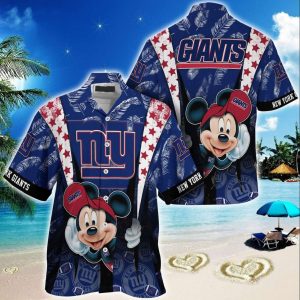 New York Giants Mickey Mouse Hawaiian Shirt, NFL Hawaiian Shirt