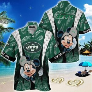 New York Jets Mickey Mouse Hawaiian Shirt, NFL Hawaiian Shirt