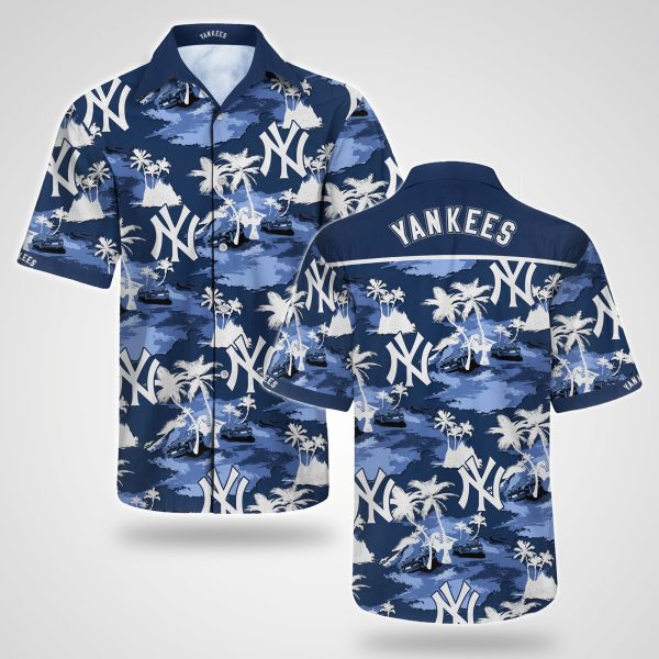 New York Yankees Bahama Hawaiian Shirt, Yankees Tropical Shirt, Yankees Hawaiian Shirt
