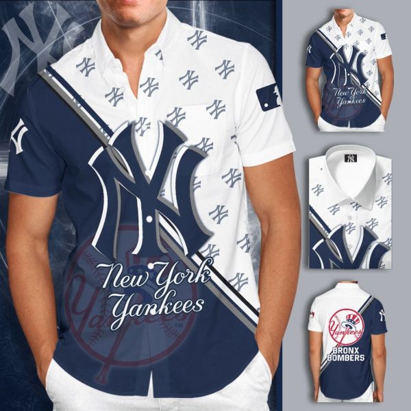New York Yankees Bronx Bombers All Over Print Summer Shirt, Yankees Hawaiian Shirt