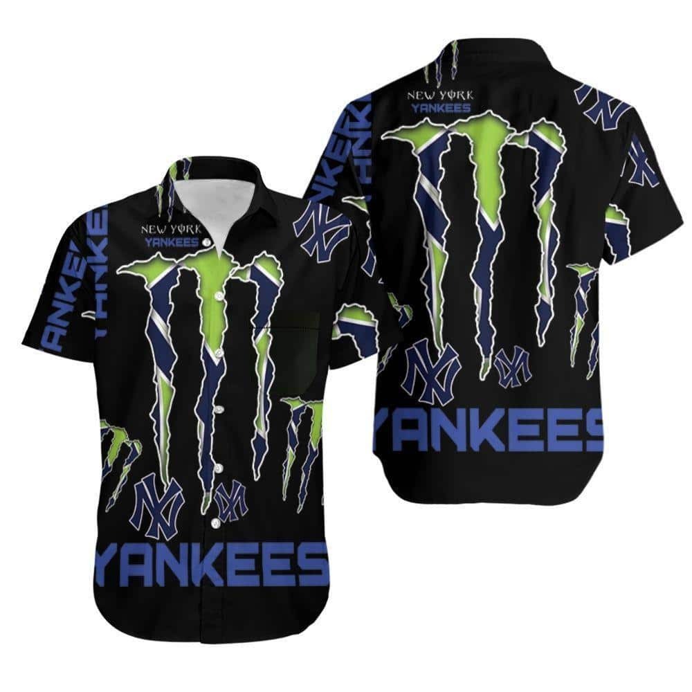 New York Yankees Hawaiian Shirt Monster Energy Logo Gift For Sport Fans