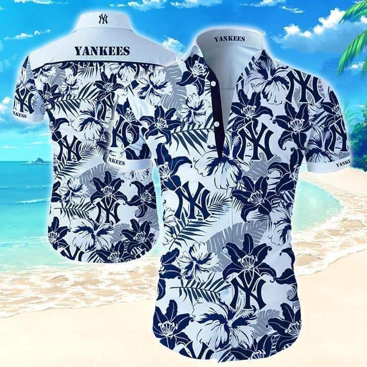 New York Yankees Hawaiian Shirt Tropical Flower Pattern Trendy Summer Gift