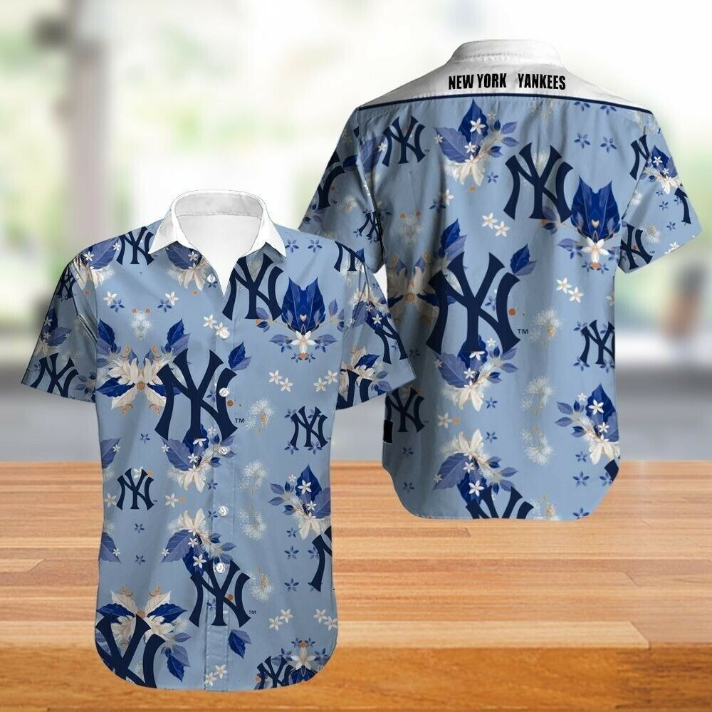 New York Yankees Hawaiian Shirt flower summer style