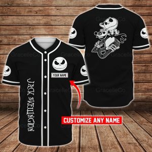 Personalized Jack Skellington Baseball Shirt, Jack Skellington Jersey Shirt, Jack Skellington Tee, Disney Trip Shirt, Nightmare Before