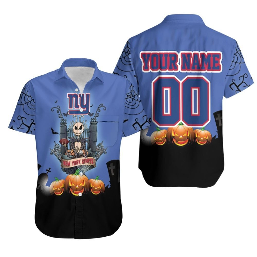 Personalized Jack Skellington NY Giants Hawaiian Shirt