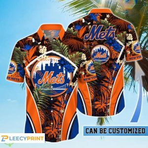 Personalized MLB Flower Summer Tropical New York Mets Hawaiian Shirt