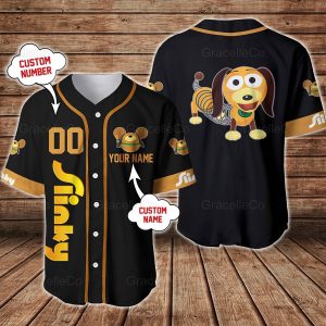 Personalized Slinky Dog Baseball Jersey, Slinky Baseball Shirts, Disney Slinky Lover Shirt, Toy Story Characters Shirt