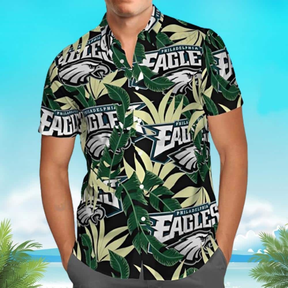 Philadelphia Eagles Hawaiian Shirt Banana Leaf Summer Gift For Friend, NFL Hawaiian Shirt