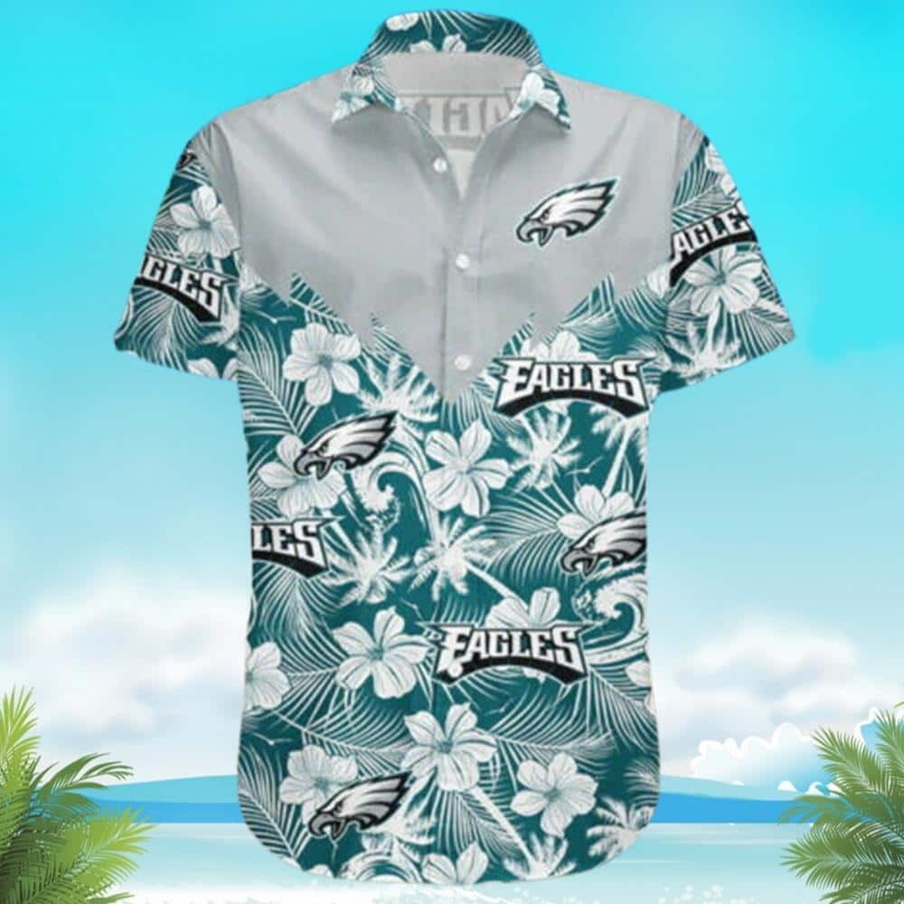 Philadelphia Eagles Hawaiian Shirt Gift For Beach Trip, NFL Hawaiian Shirt