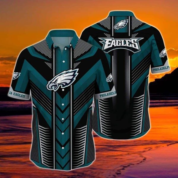 Philadelphia Eagles Hawaiian Shirt Gift For NFL Fans, NFL Hawaiian Shirt