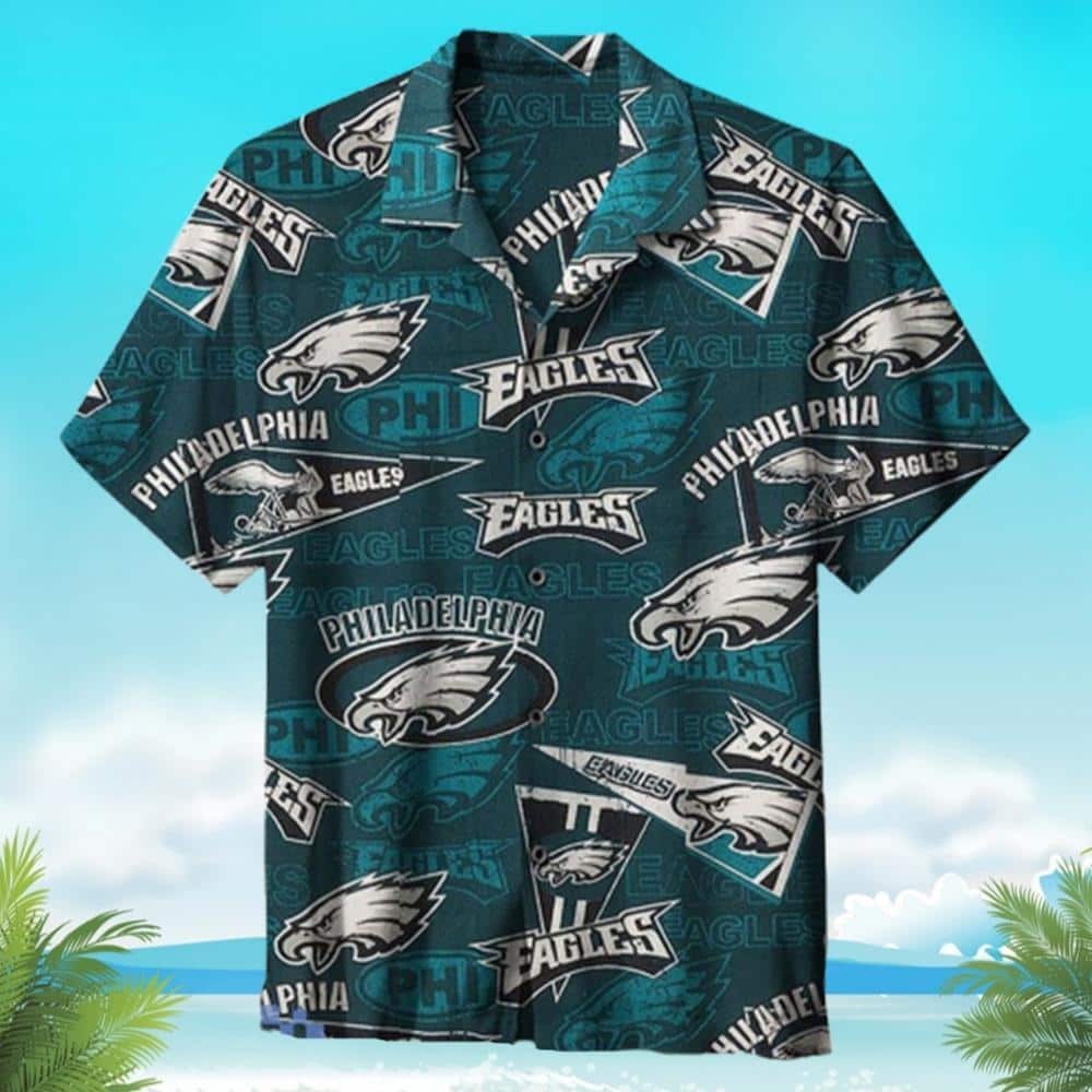 Philadelphia Eagles Hawaiian Shirt Summer Beach Gift, NFL Hawaiian Shirt