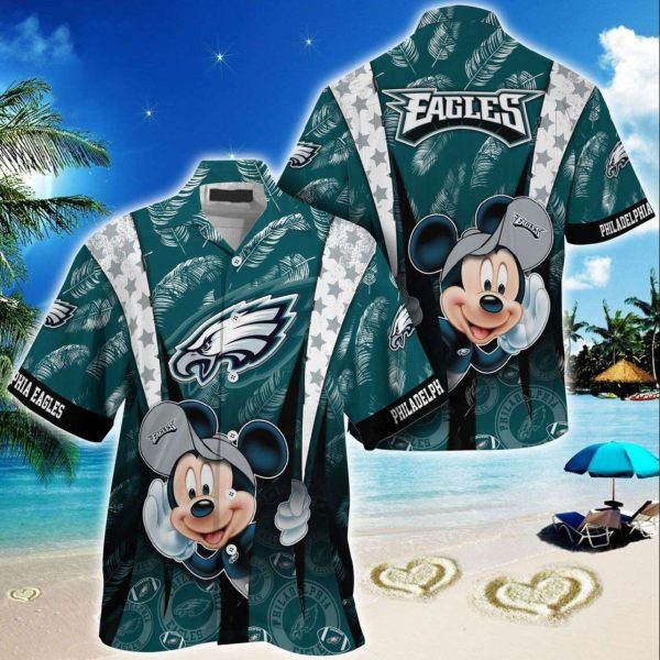 Philadelphia Eagles Mickey Mouse Hawaiian Shirt, NFL Hawaiian Shirt