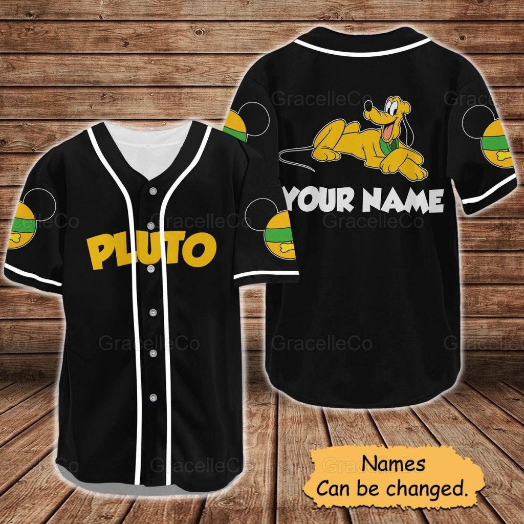 Pluto Custom Baseball Jersey Shirt Disney Pluto Jersey Shirt Disney Trip Baseball Shirt Pluto Disney Tee Funny Disney Shirt Disney Baseball Jersey 1