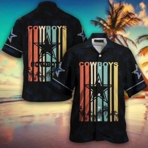 Retro NFL Dallas Cowboys Hawaiian Shirt Gift For Beach Trip, NFL Hawaiian Shirt