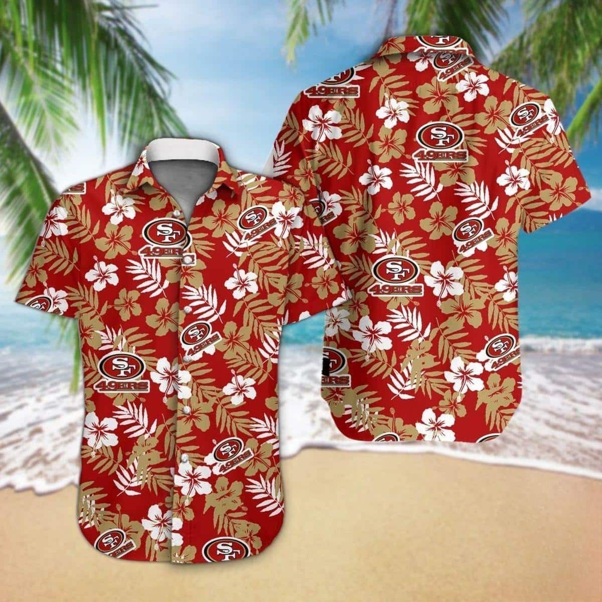 San Francisco 49ers NFL Hawaiian Shirt Gift For Football Fans, NFL Hawaiian Shirt