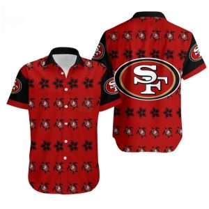 San Francisco 49ers NFL Hawaiian Shirt Turtle And Flower Pattern, NFL Hawaiian Shirt