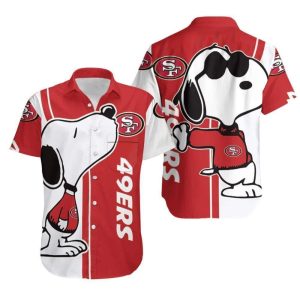 Snoopy Lovers NFL San Francisco 49ers Hawaiian Shirt Gift For Football Fans, NFL Hawaiian Shirt