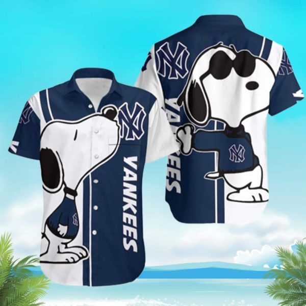 Snoopy New York Yankees Beach Hawaiian Shirt