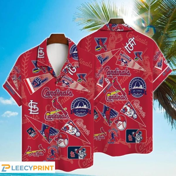 St Louis Cardinals MLB Logo 3D Print Hawaiian Shirt, Cardinals Hawaiian Shirt
