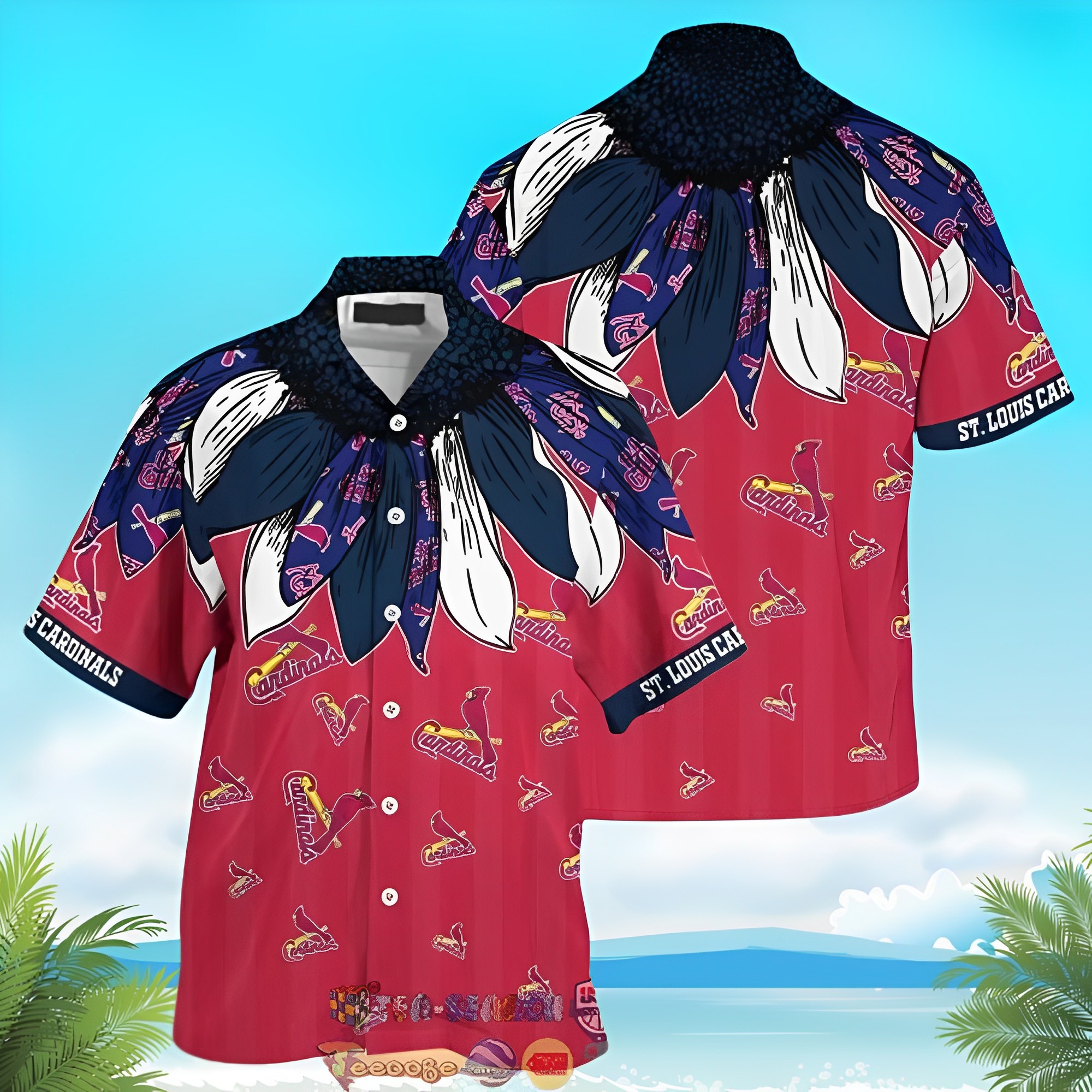 St Louis Cardinals MLB Native Feather Hawaiian Shirt, St Louis Cardinals Hawaiian Shirt