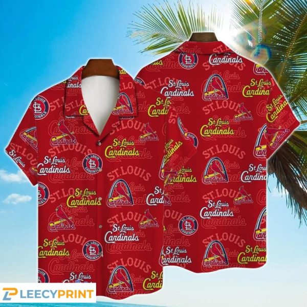 St Louis Cardinals MLB Simple Pattern 3D Hawaiian Shirt, Cardinals Hawaiian Shirt