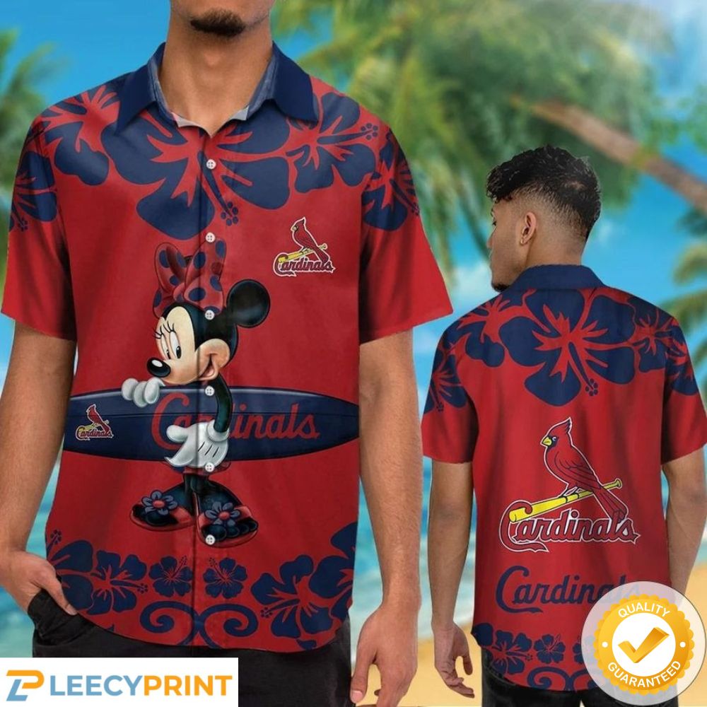 St Louis Cardinals Minnie Mouse Hawaiian Shirt, Cardinals Hawaiian Shirt