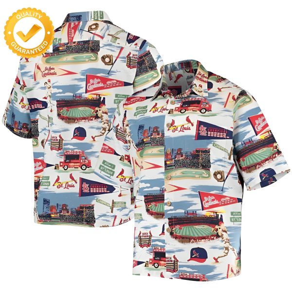 St. Louis Cardinals Reyn Spooner Scenic Hawaiian Shirt, St Louis Cardinals Hawaiian Shirt