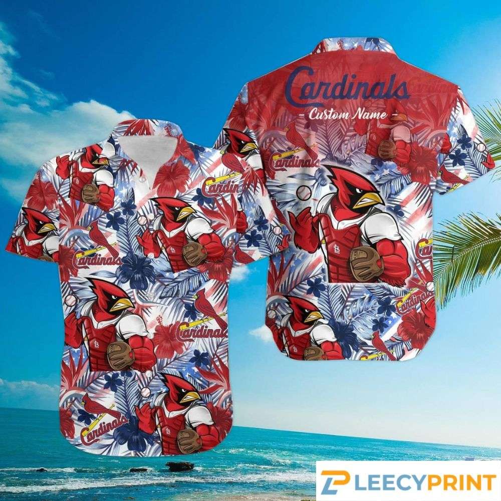 St Louis Cardinals Tropical Floral Custom Aloha Hawaiian Shirt, Cardinals Hawaiian Shirt