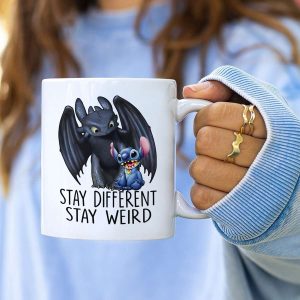 Stay Different Stay Weird Stitch And Toothless Mugs Stitch Coffee Mugs Toothless Mug Disney Coffee Mug 4 1